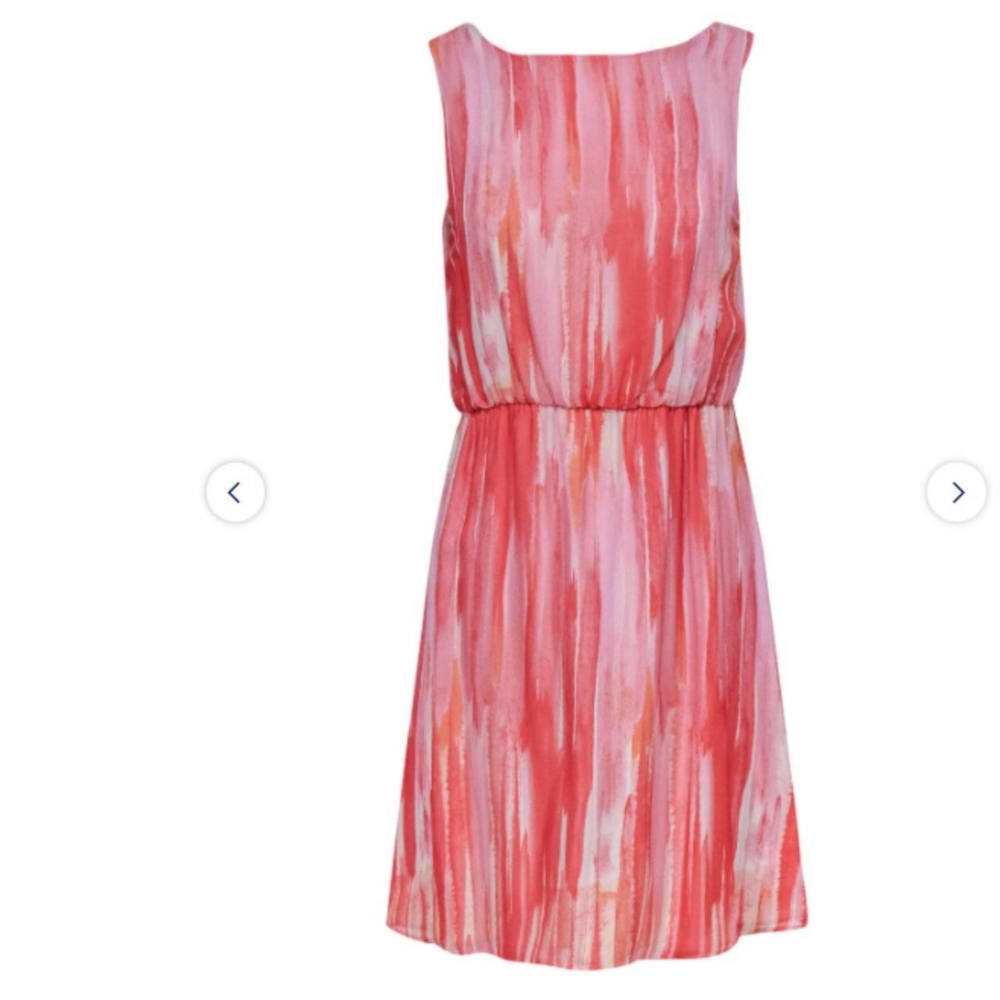 Alice + Olivia Pink and White Midi Dress
